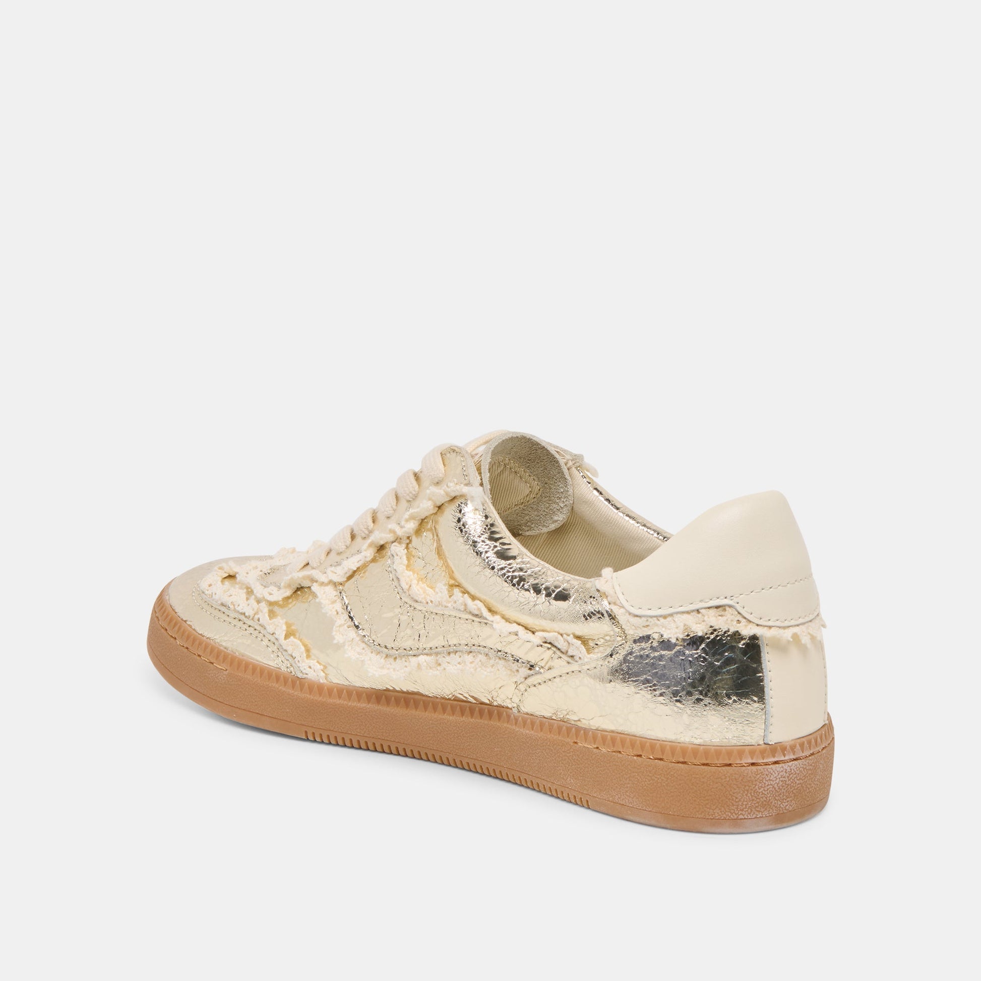 Notice Lace Platinum Distressed Leather Sneakers Dolce Vita On sale