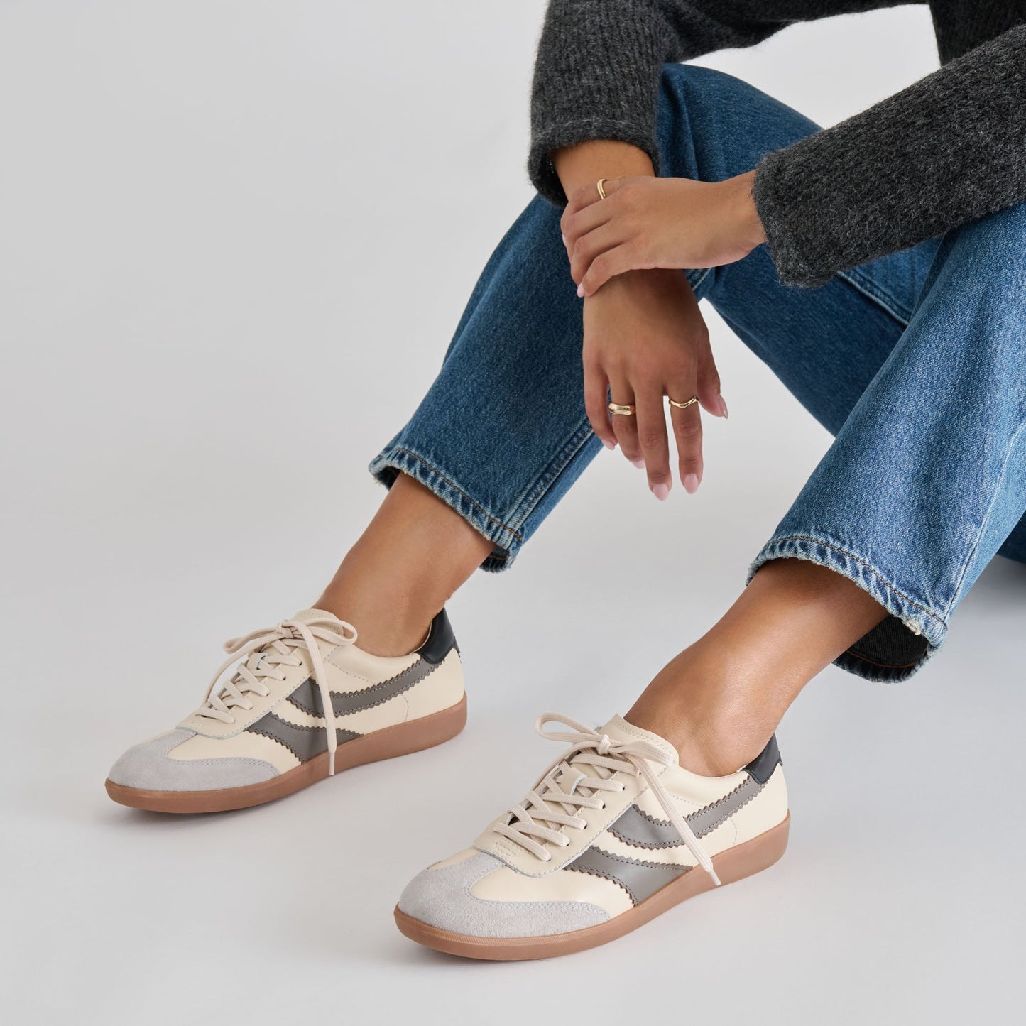 Merit White Grey Leather Sneakers Dolce Vita On sale