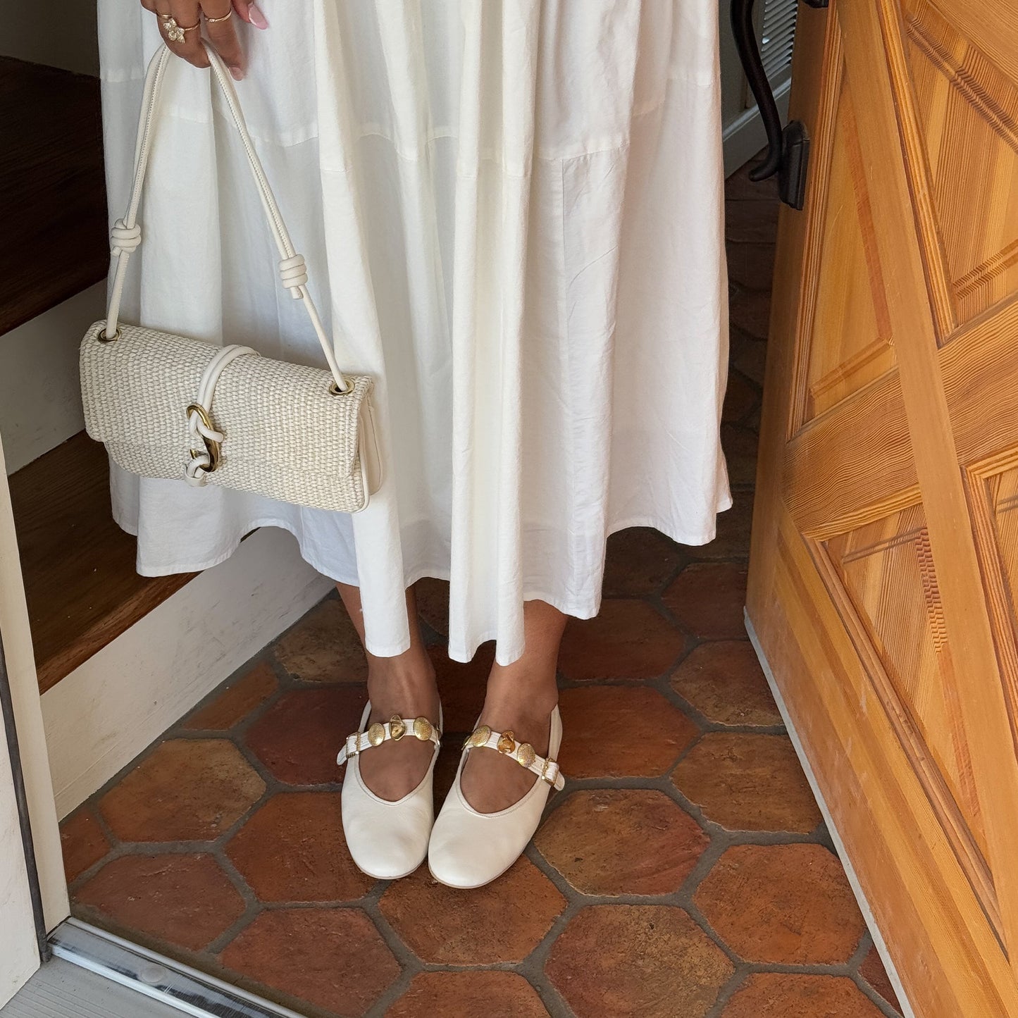 Relan Off White Leather Ballet Flats Dolce Vita us
