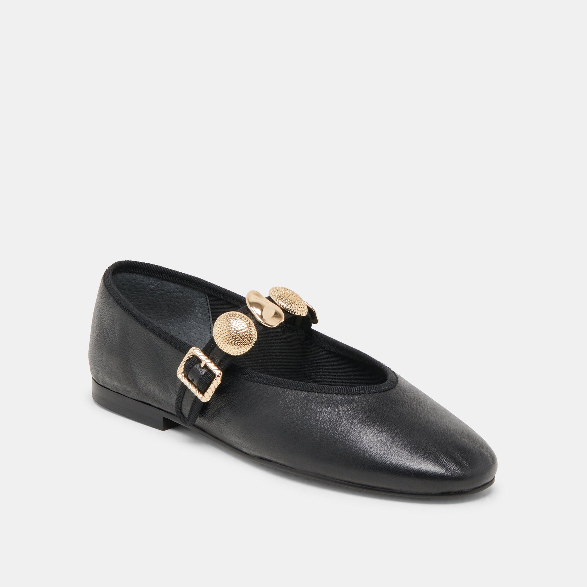 Relan Black Leather Ballet Flats Dolce Vita Discount