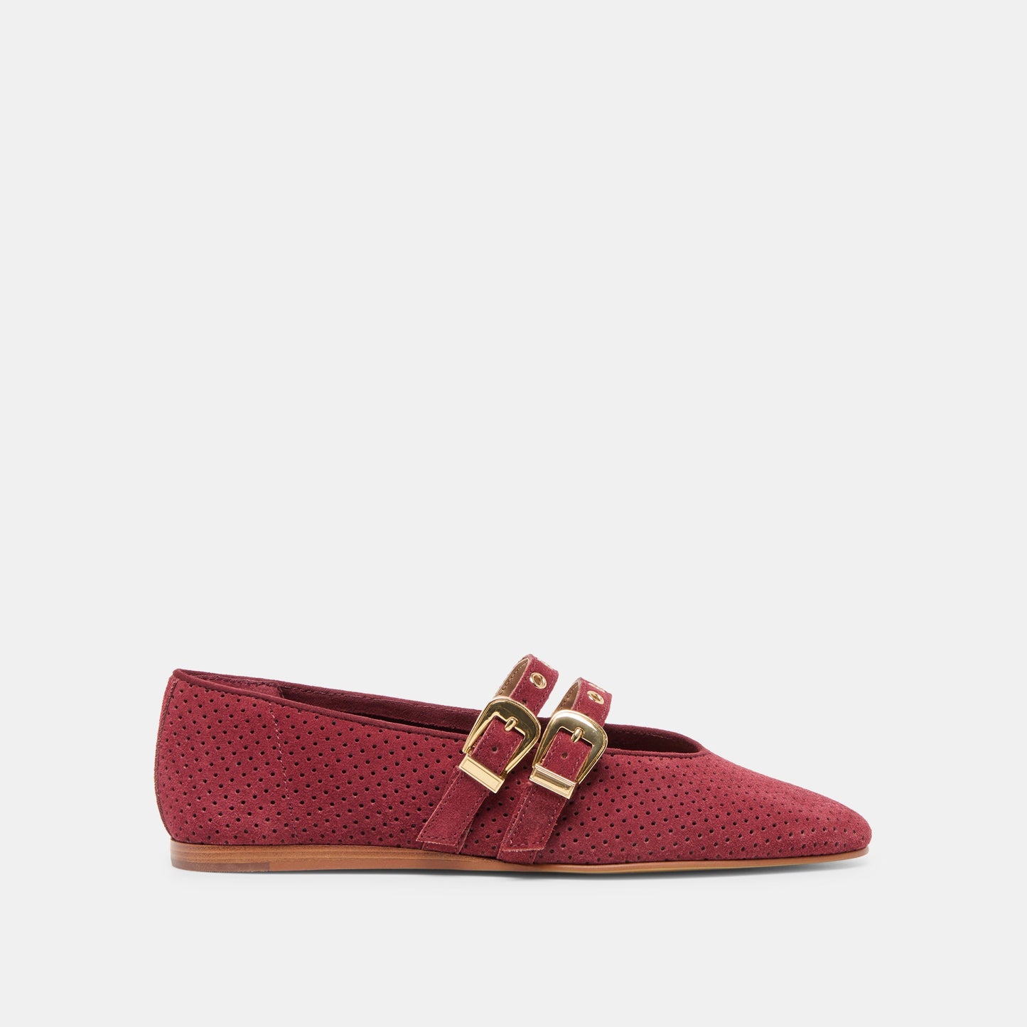 Baylee Grommet Oxblood Perforated Suede Ballet Flats Dolce Vita Online