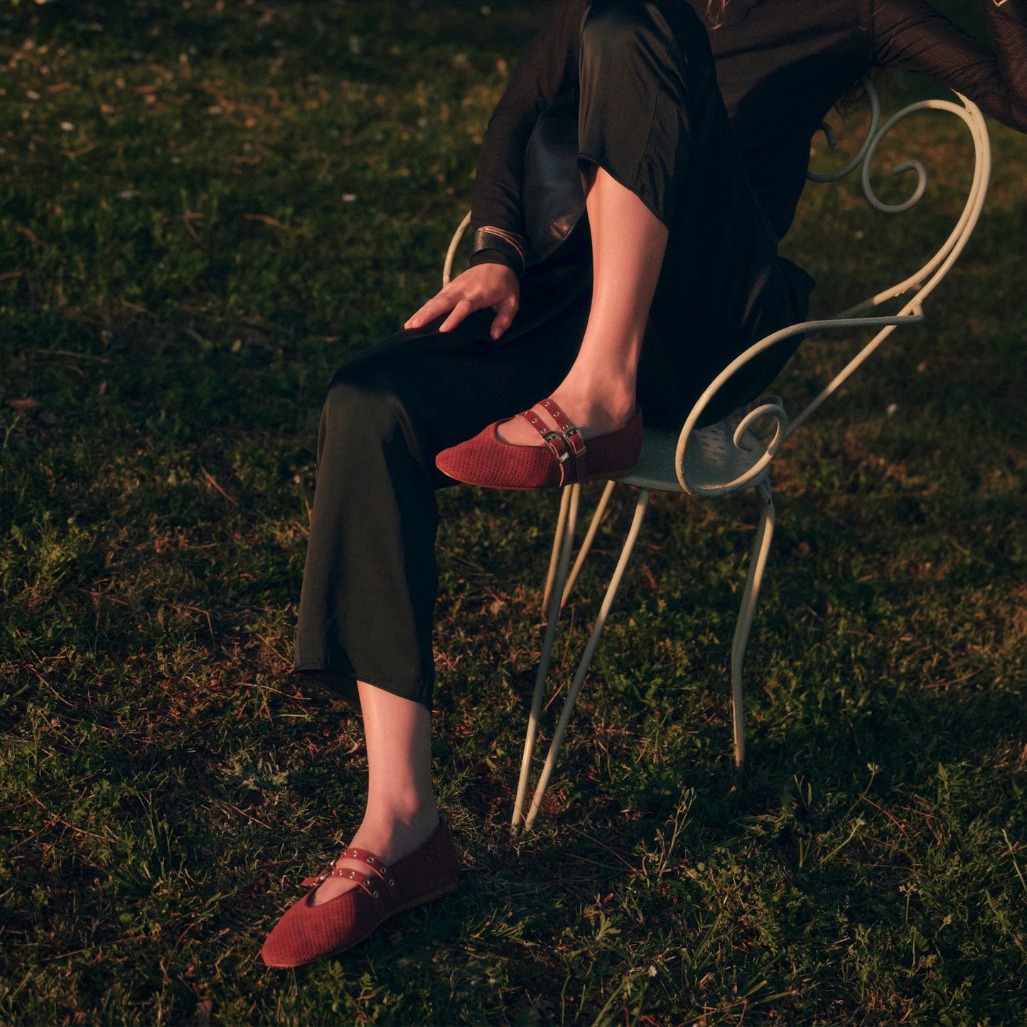 Baylee Grommet Oxblood Perforated Suede Ballet Flats Dolce Vita Online