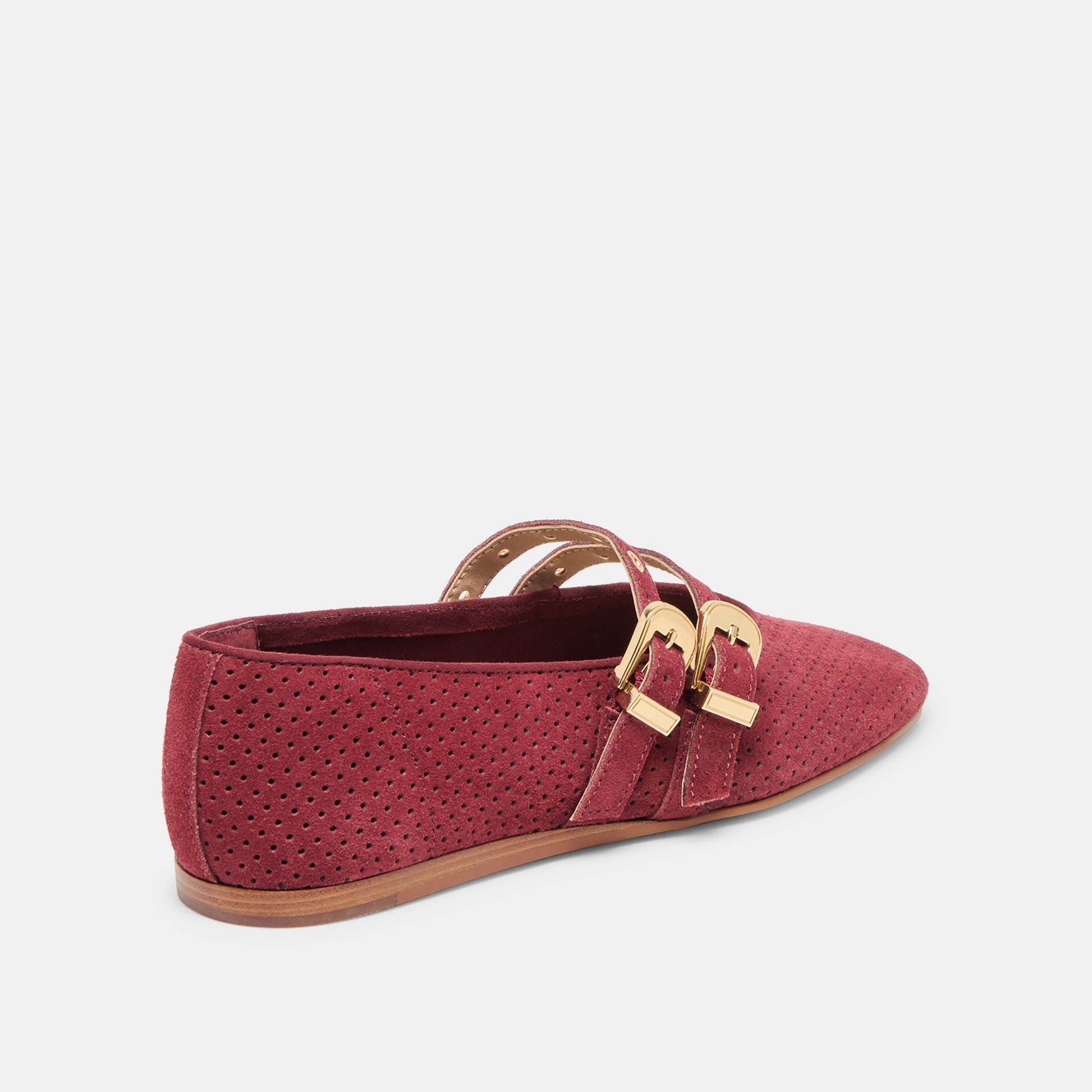 Baylee Grommet Oxblood Perforated Suede Ballet Flats Dolce Vita Online