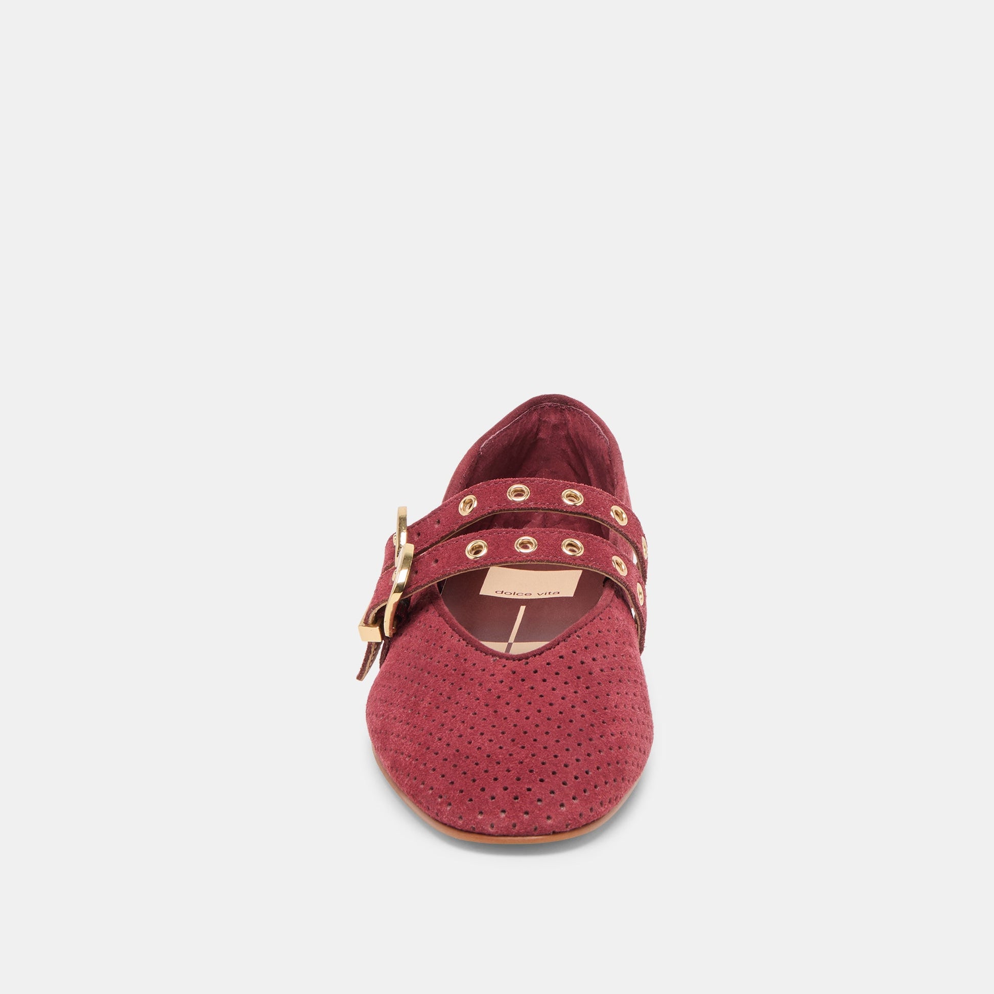 Baylee Grommet Oxblood Perforated Suede Ballet Flats Dolce Vita Online