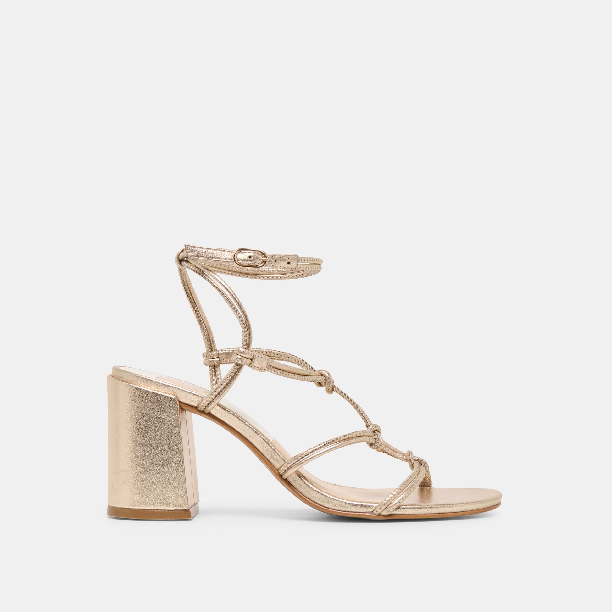 Fizzy Gold Leather Heels Dolce Vita New