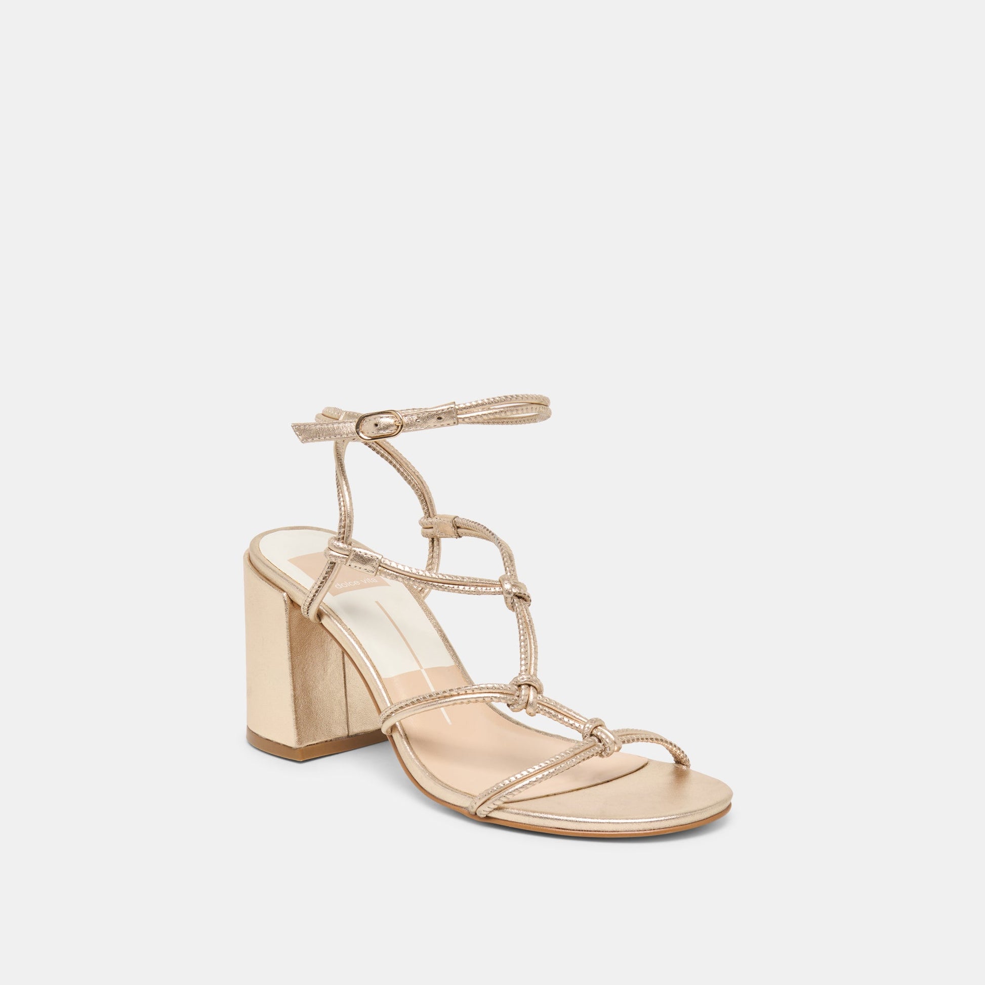 Fizzy Gold Leather Heels Dolce Vita New