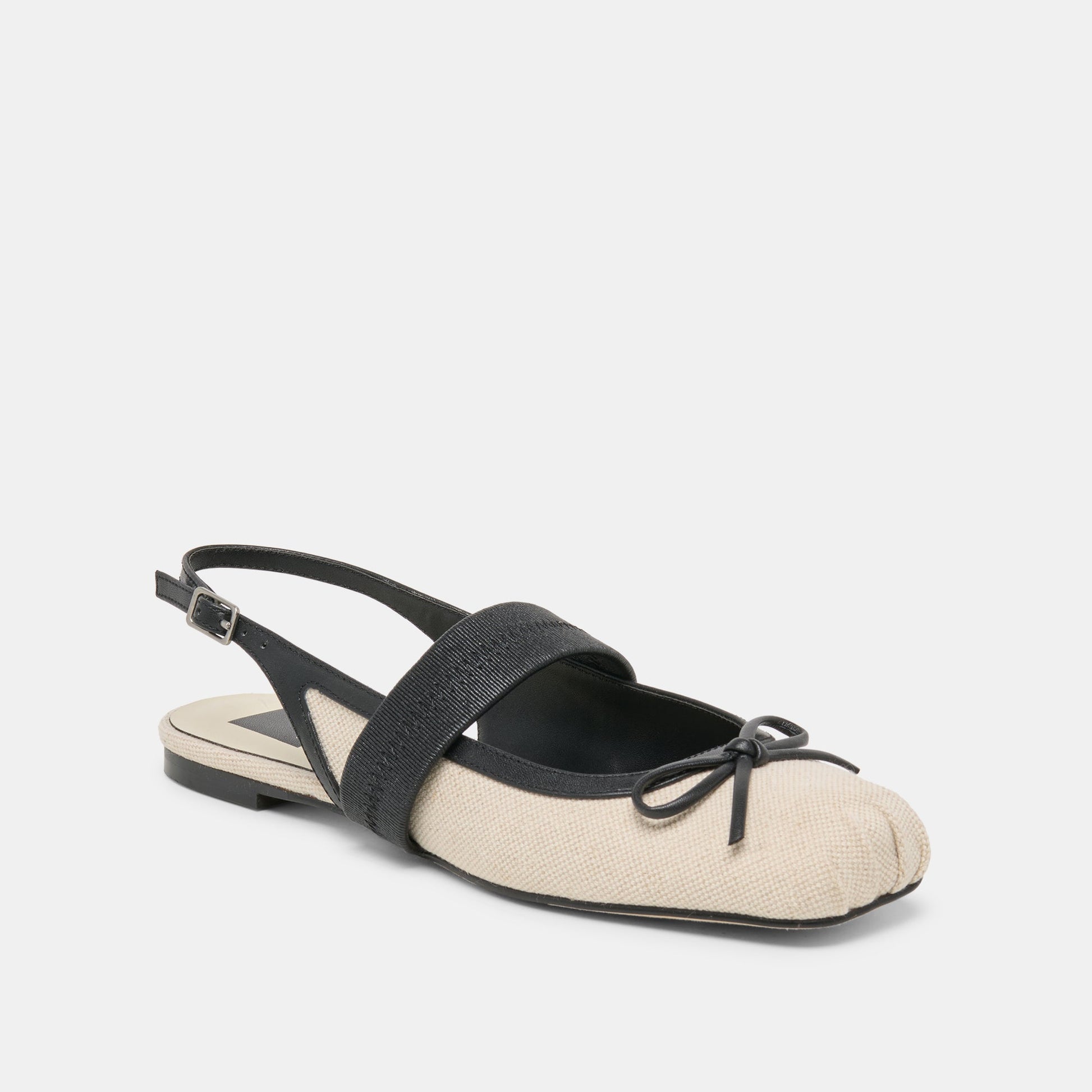 Grifan Natural Black Linen Flats Dolce Vita Discount