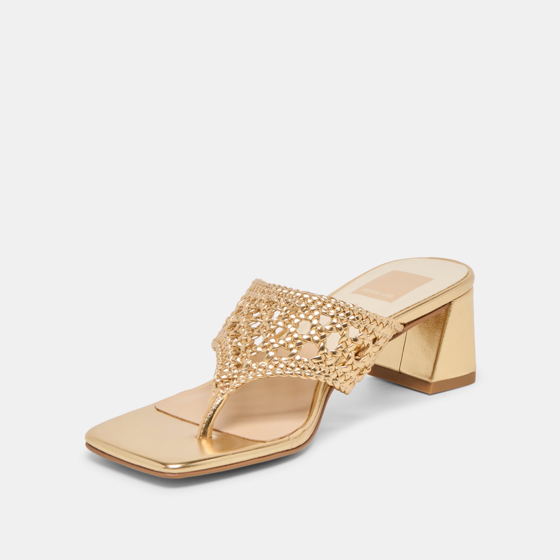Barlo Gold Woven Stella Heels Dolce Vita Online