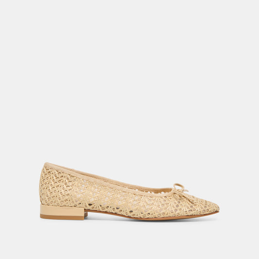Ulicia Lt Natural Cross Hatch Raffia Ballet Flats Dolce Vita Outlet