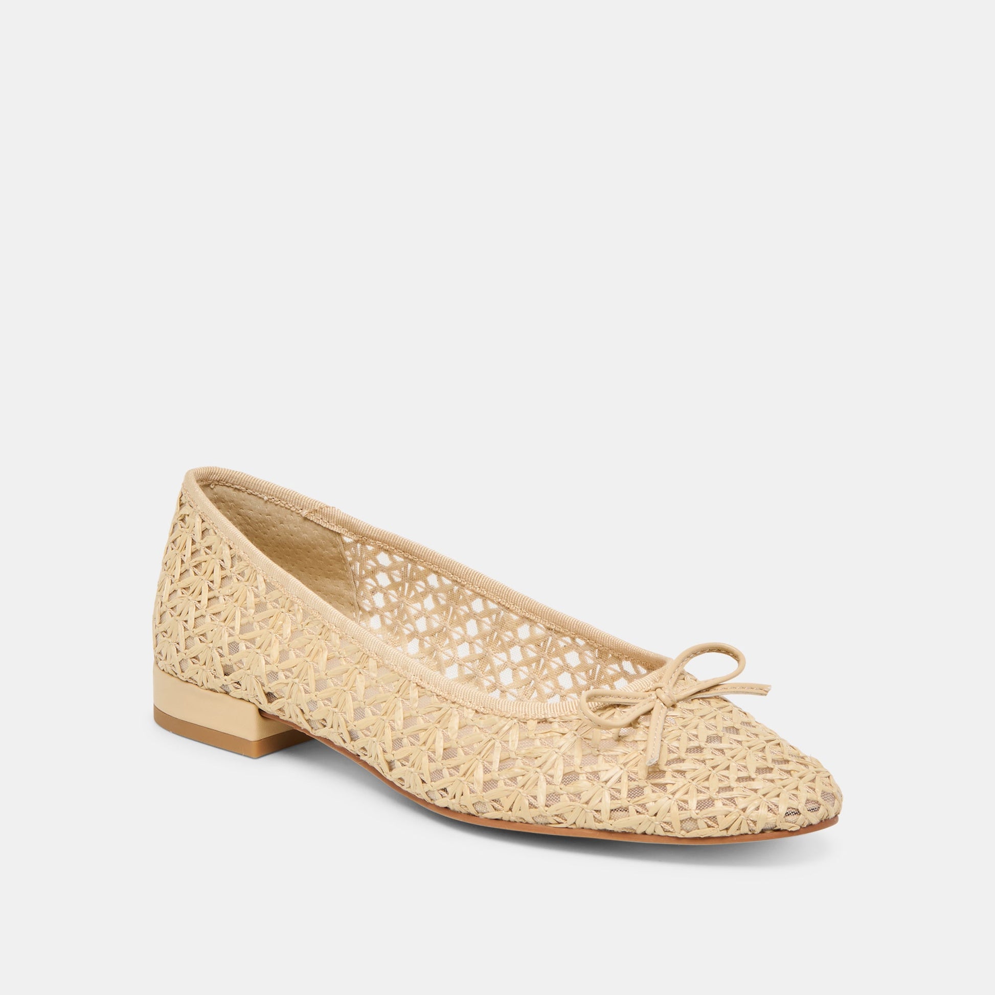Ulicia Lt Natural Cross Hatch Raffia Ballet Flats Dolce Vita Outlet