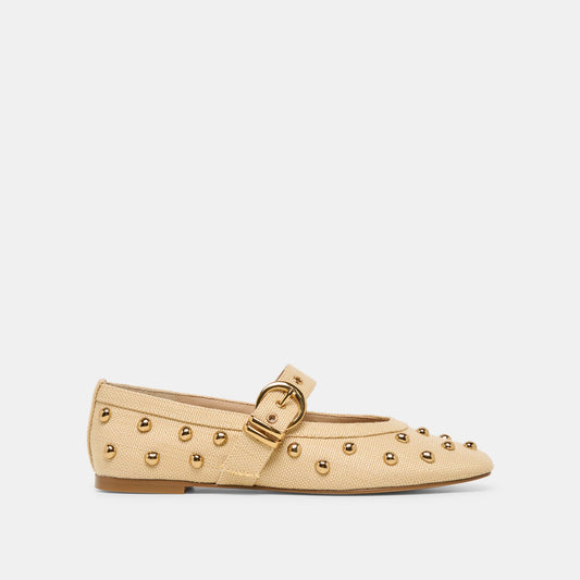 Mikel Stud Lt Natural Raffia Ballet Flats Dolce Vita Sale
