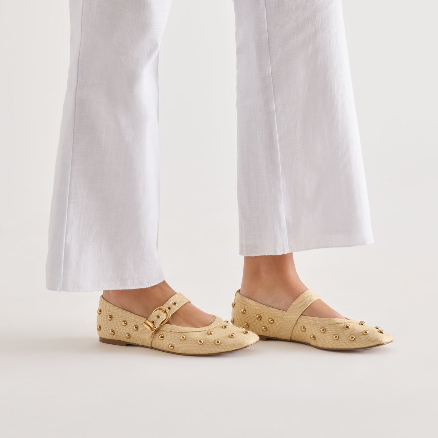 Mikel Stud Lt Natural Raffia Ballet Flats Dolce Vita Sale