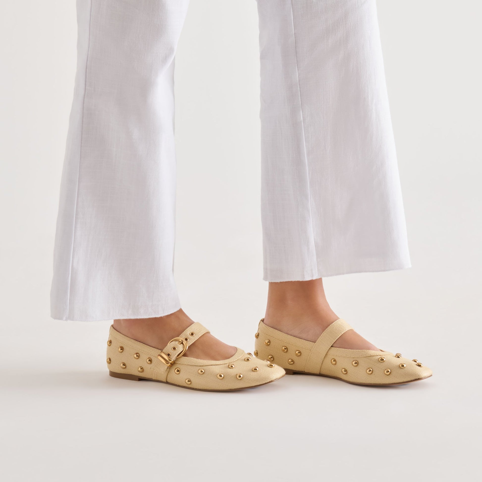 Mikel Stud Lt Natural Raffia Ballet Flats Dolce Vita Sale
