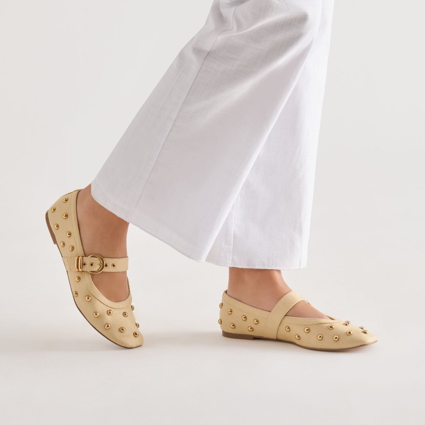 Mikel Stud Lt Natural Raffia Ballet Flats Dolce Vita Sale