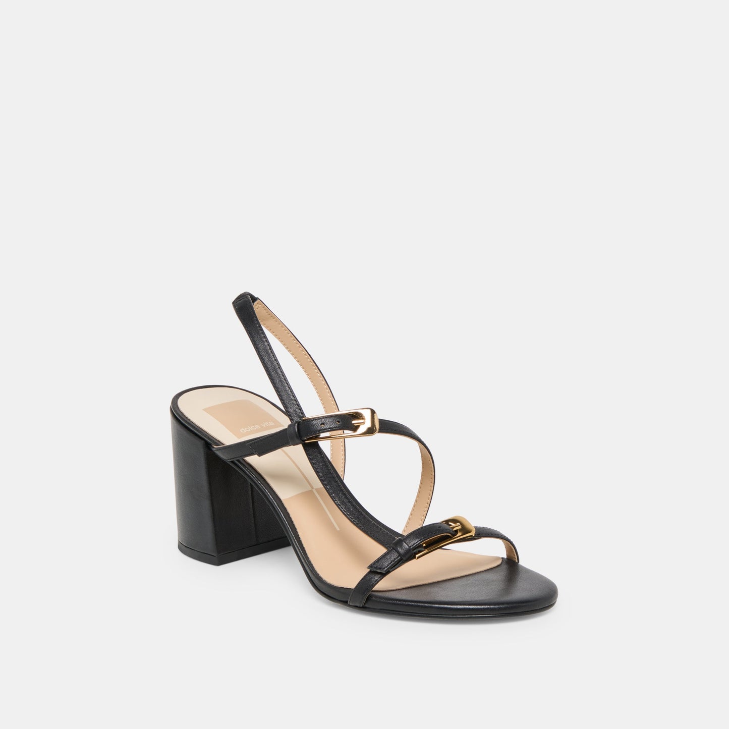 Faye Black Leather Heels Dolce Vita Outlet