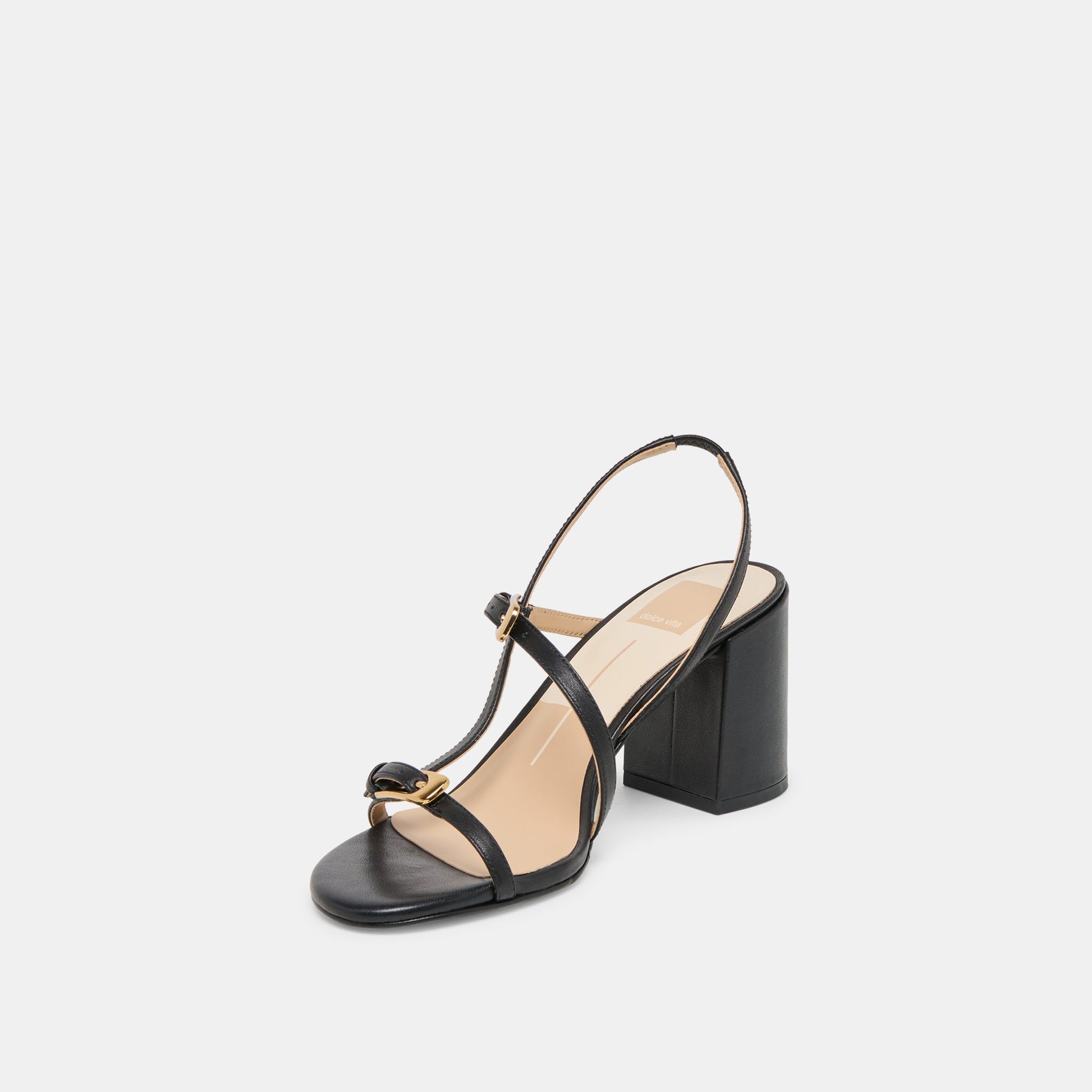 Faye Black Leather Heels Dolce Vita Outlet
