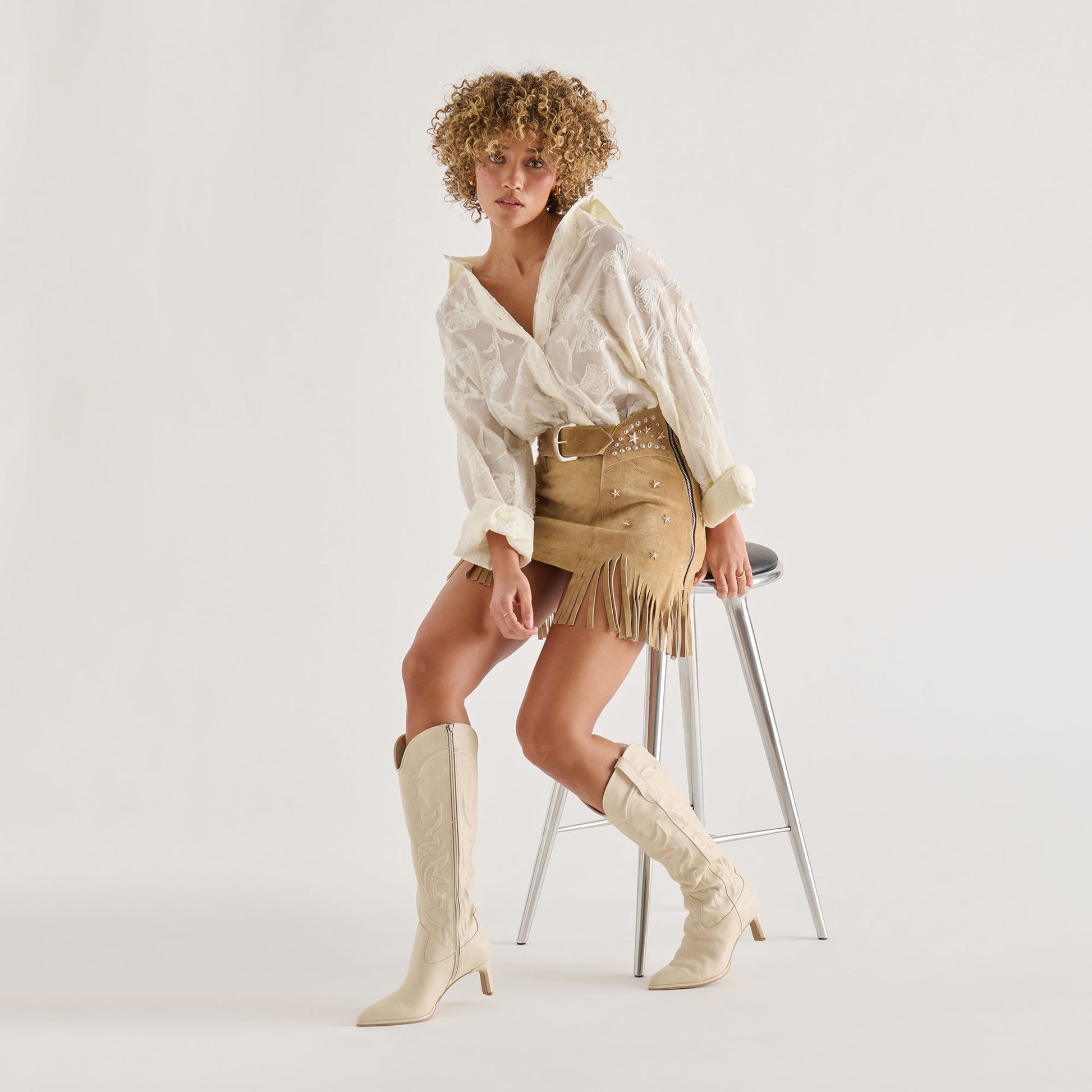 Alisa Creme Leather Boots Dolce Vita us