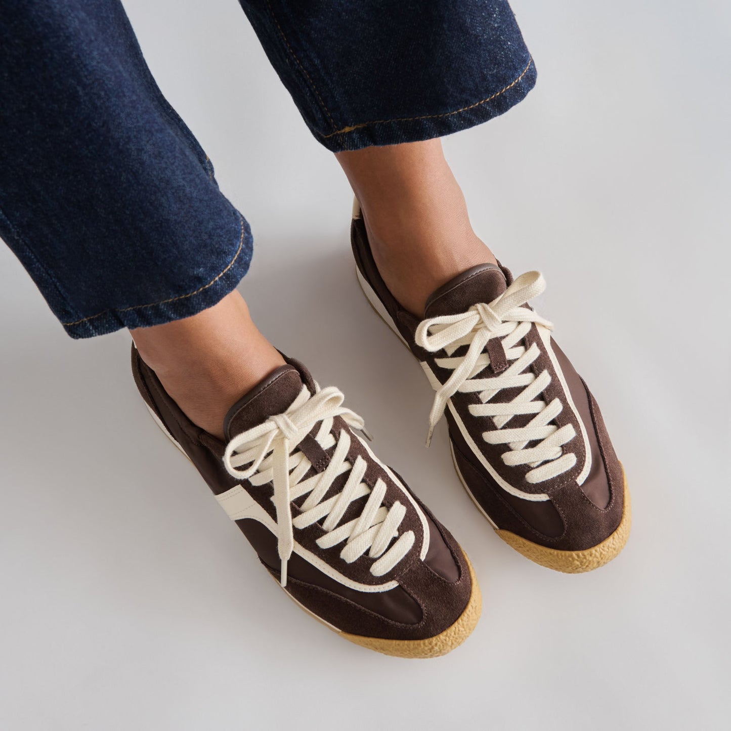 Sariya Dk Brown Nylon Sneakers Dolce Vita On sale