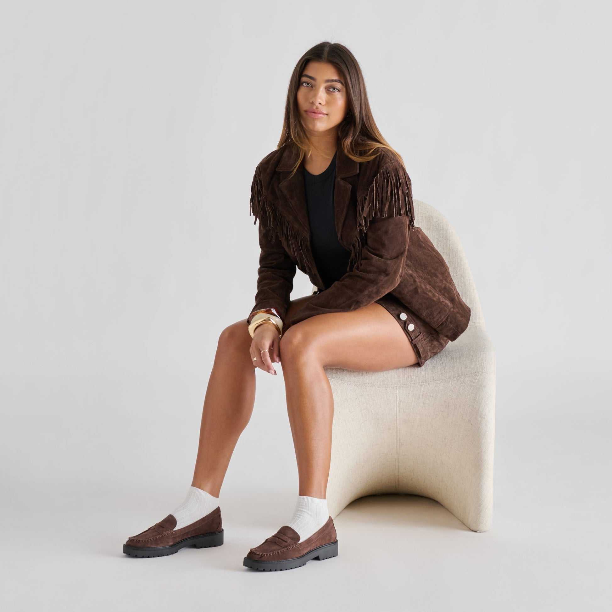 Merek Dk Brown Suede Loafers Dolce Vita On sale