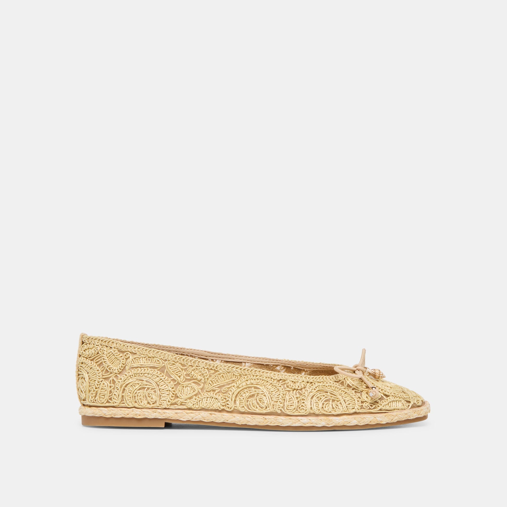 Tianna Lt Natural Raffia Lace Ballet Flats Dolce Vita Outlet