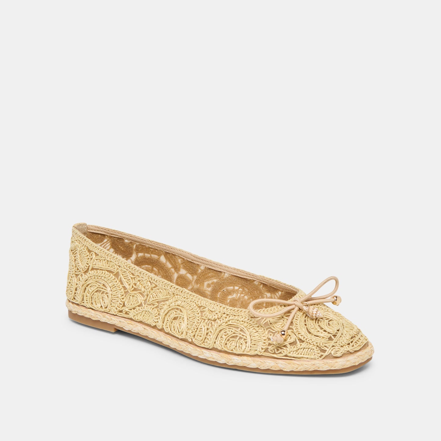 Tianna Lt Natural Raffia Lace Ballet Flats Dolce Vita Outlet