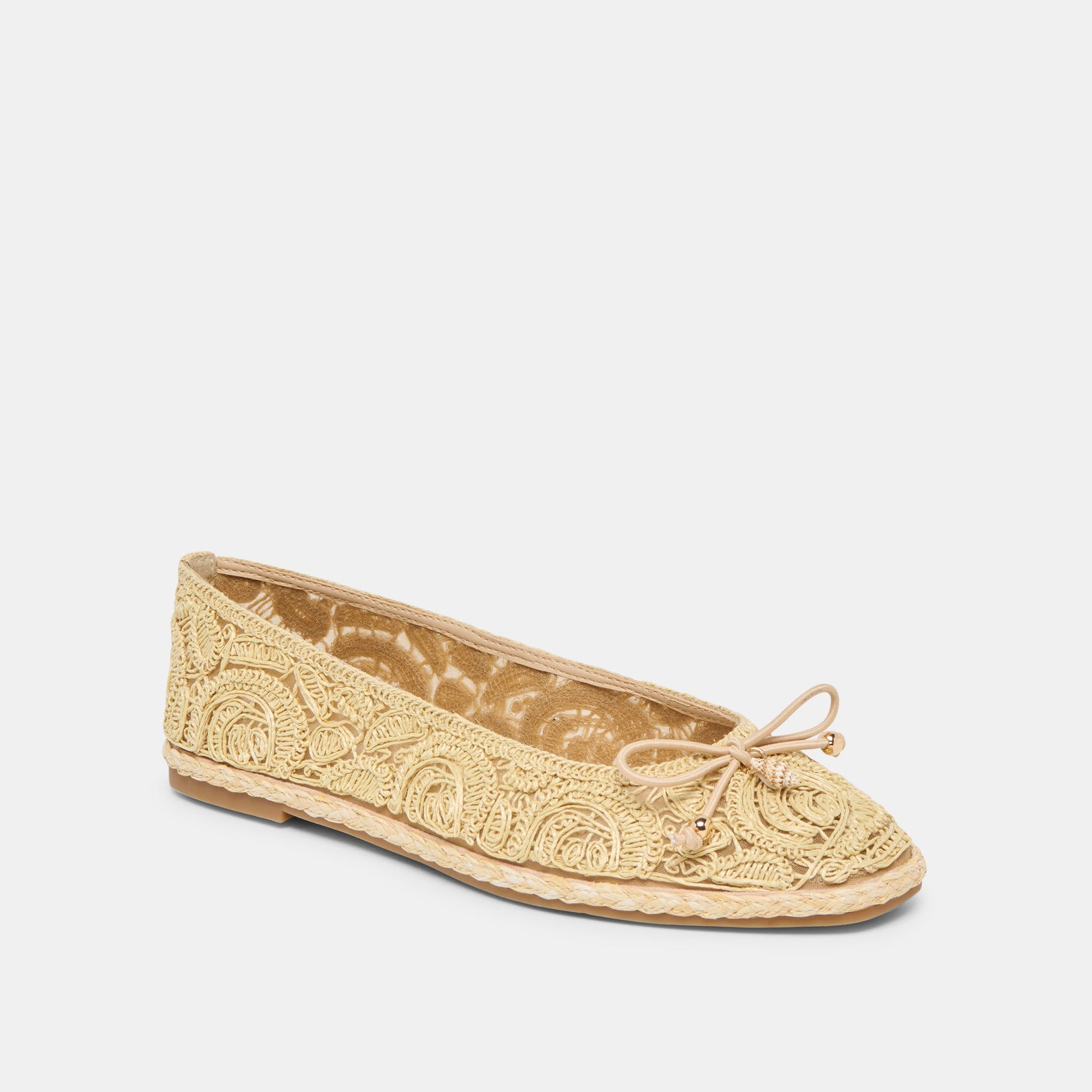 Tianna Lt Natural Raffia Lace Ballet Flats Dolce Vita Outlet