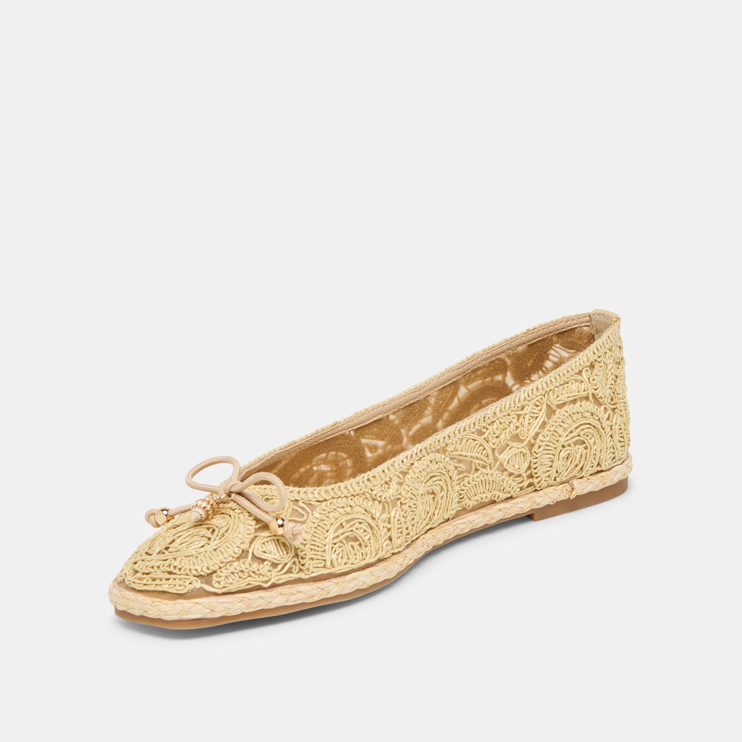 Tianna Lt Natural Raffia Lace Ballet Flats Dolce Vita Outlet