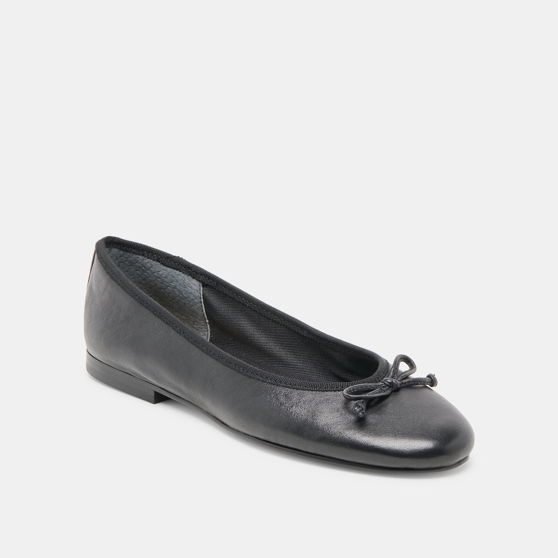 Ritla Wide Black Leather Ballet Flats Dolce Vita Sale