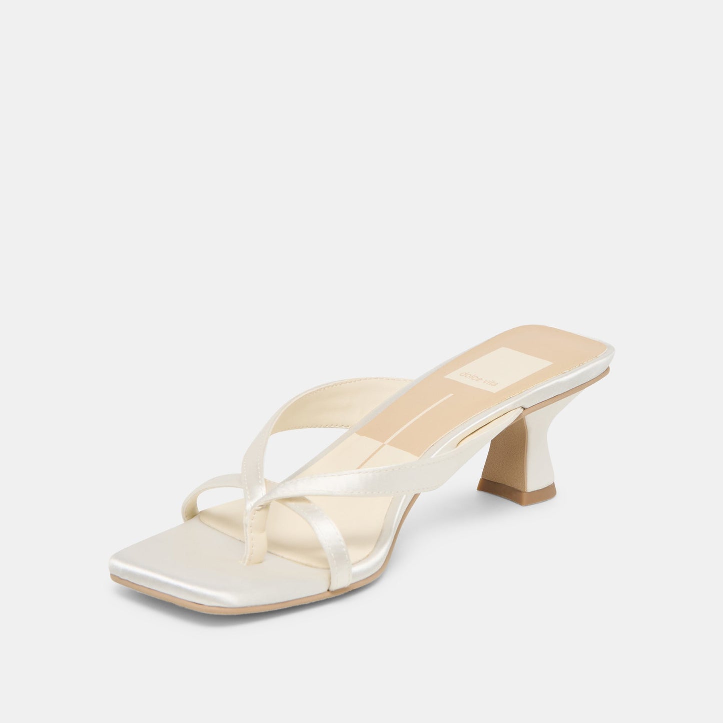 Brevel Wide True White Satin Heels Dolce Vita Discount