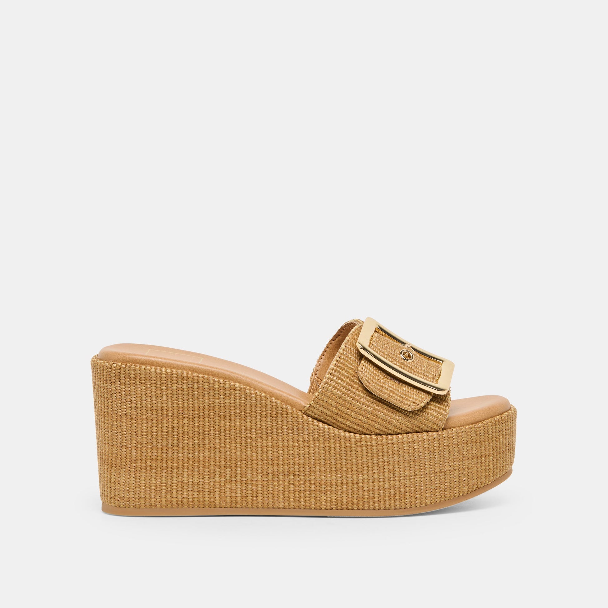 Jilian Wide Mocha Raffia Wedges Dolce Vita Outlet