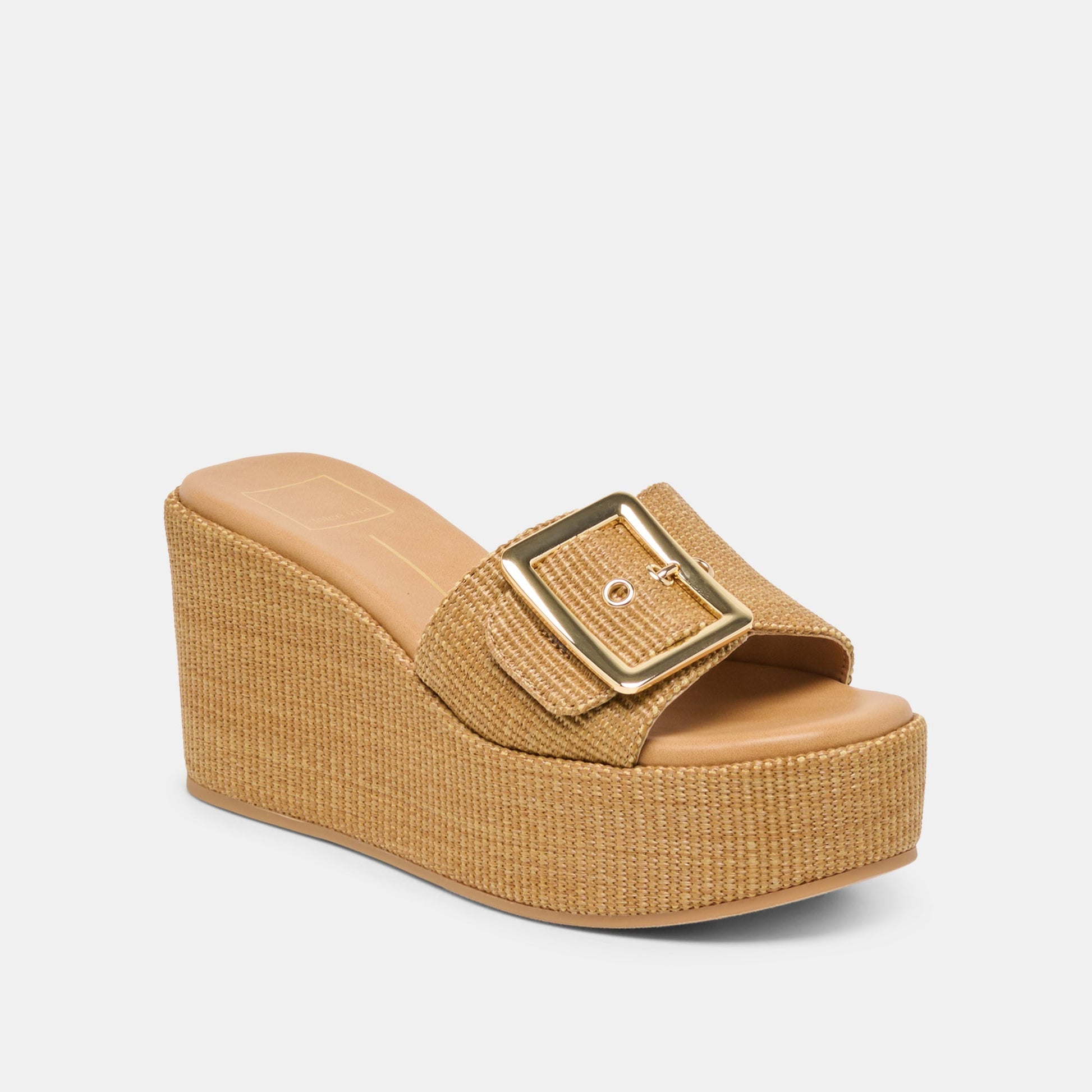 Jilian Wide Mocha Raffia Wedges Dolce Vita Outlet