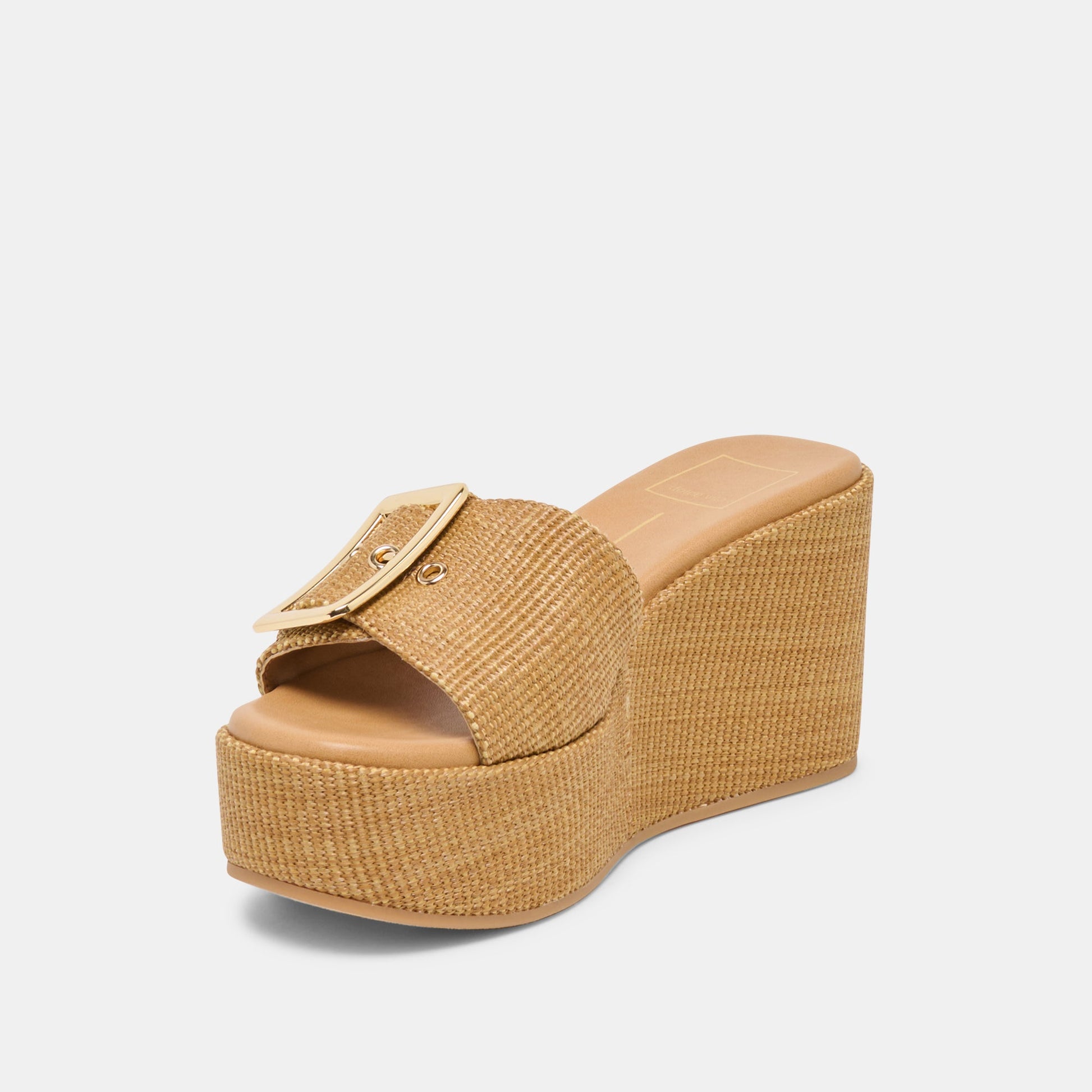 Jilian Wide Mocha Raffia Wedges Dolce Vita Outlet