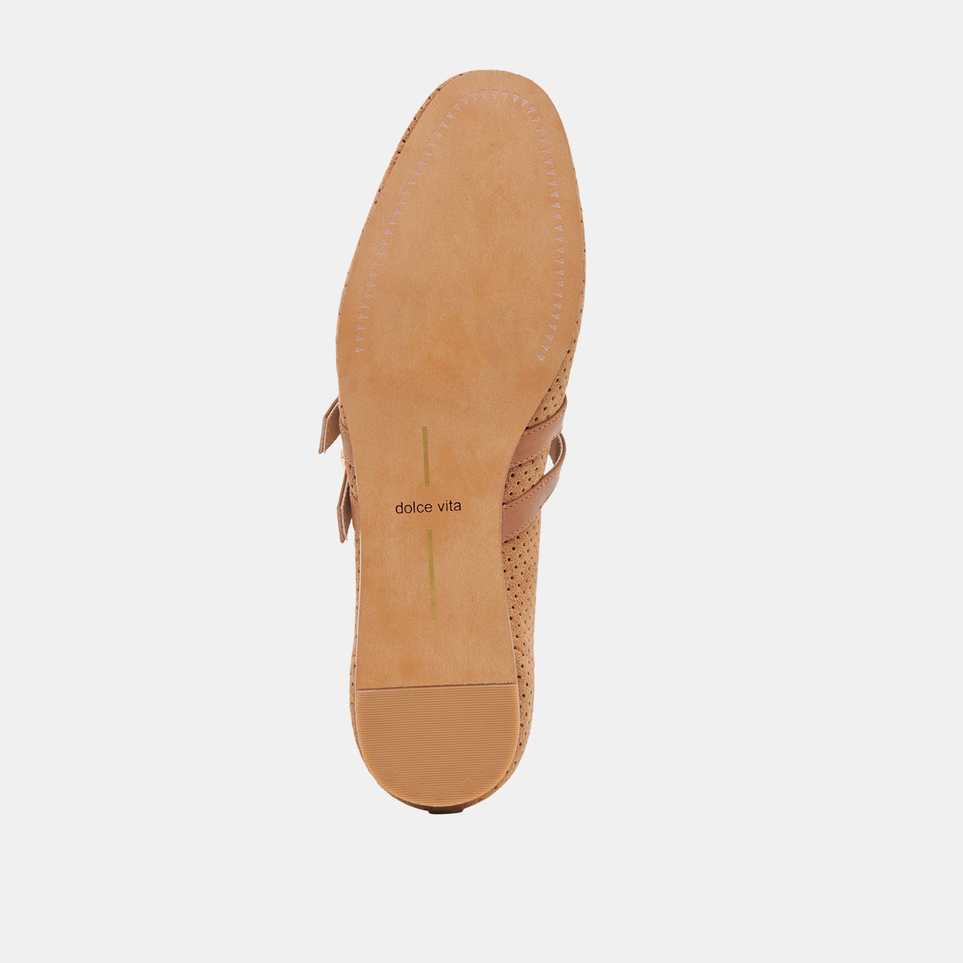Baylee Wide Pecan Perforated Suede Ballet Flats Dolce Vita Discount