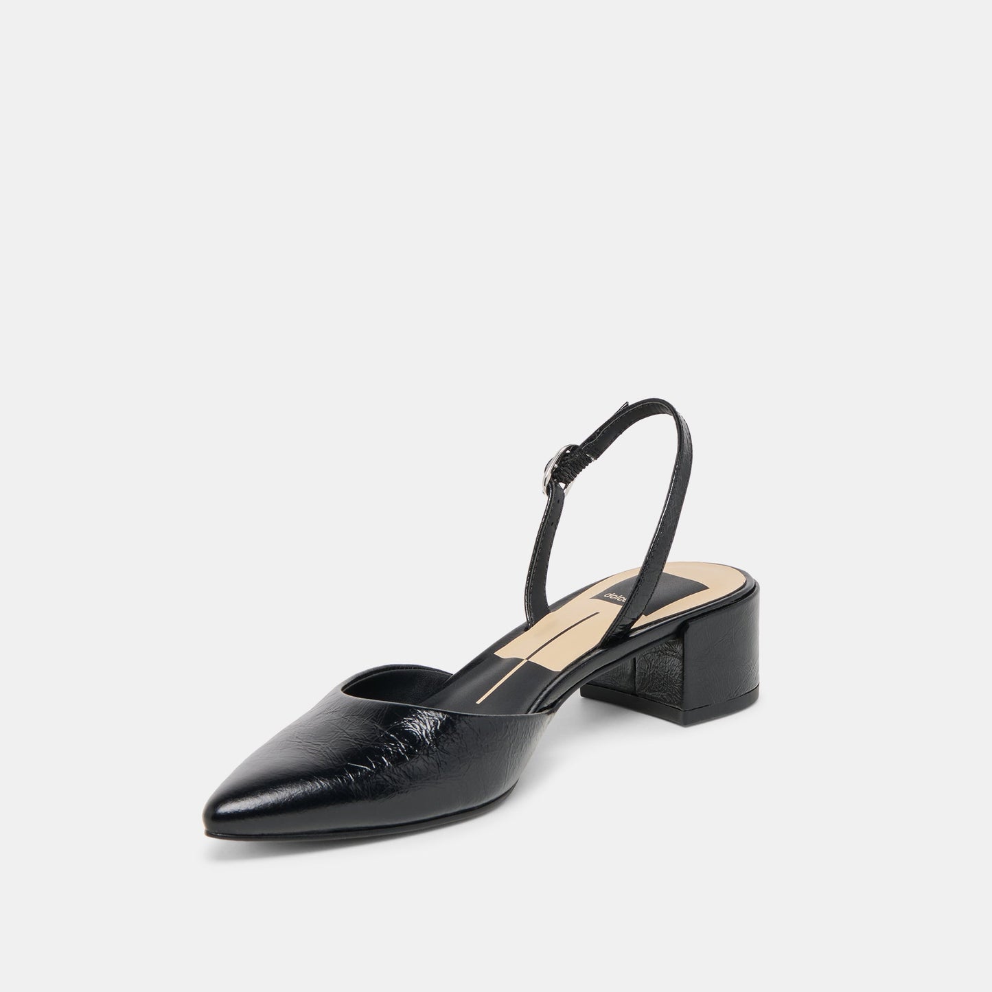 Carel Wide Midnight Crinkle Patent Leather Heels Dolce Vita Outlet