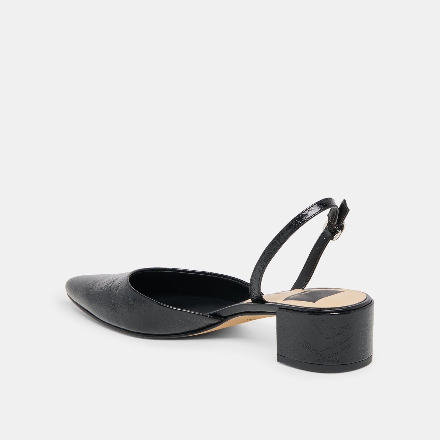 Carel Wide Midnight Crinkle Patent Leather Heels Dolce Vita Outlet