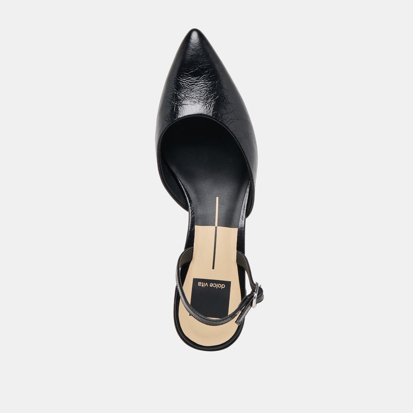 Carel Wide Midnight Crinkle Patent Leather Heels Dolce Vita Outlet