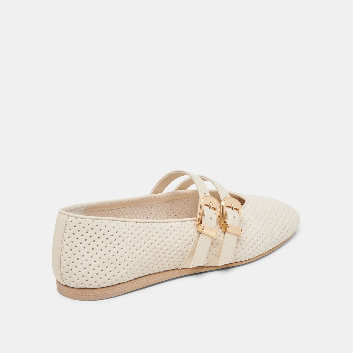 Baylee Wide Bone Perforated Suede Ballet Flats Dolce Vita For sale