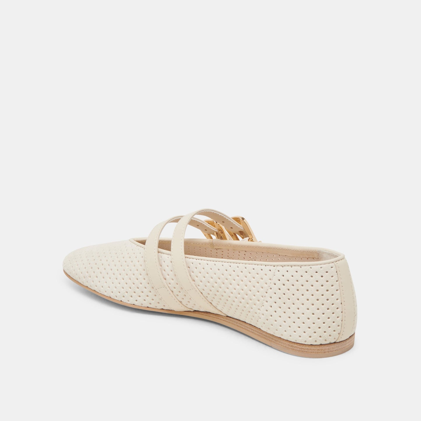 Baylee Wide Bone Perforated Suede Ballet Flats Dolce Vita For sale