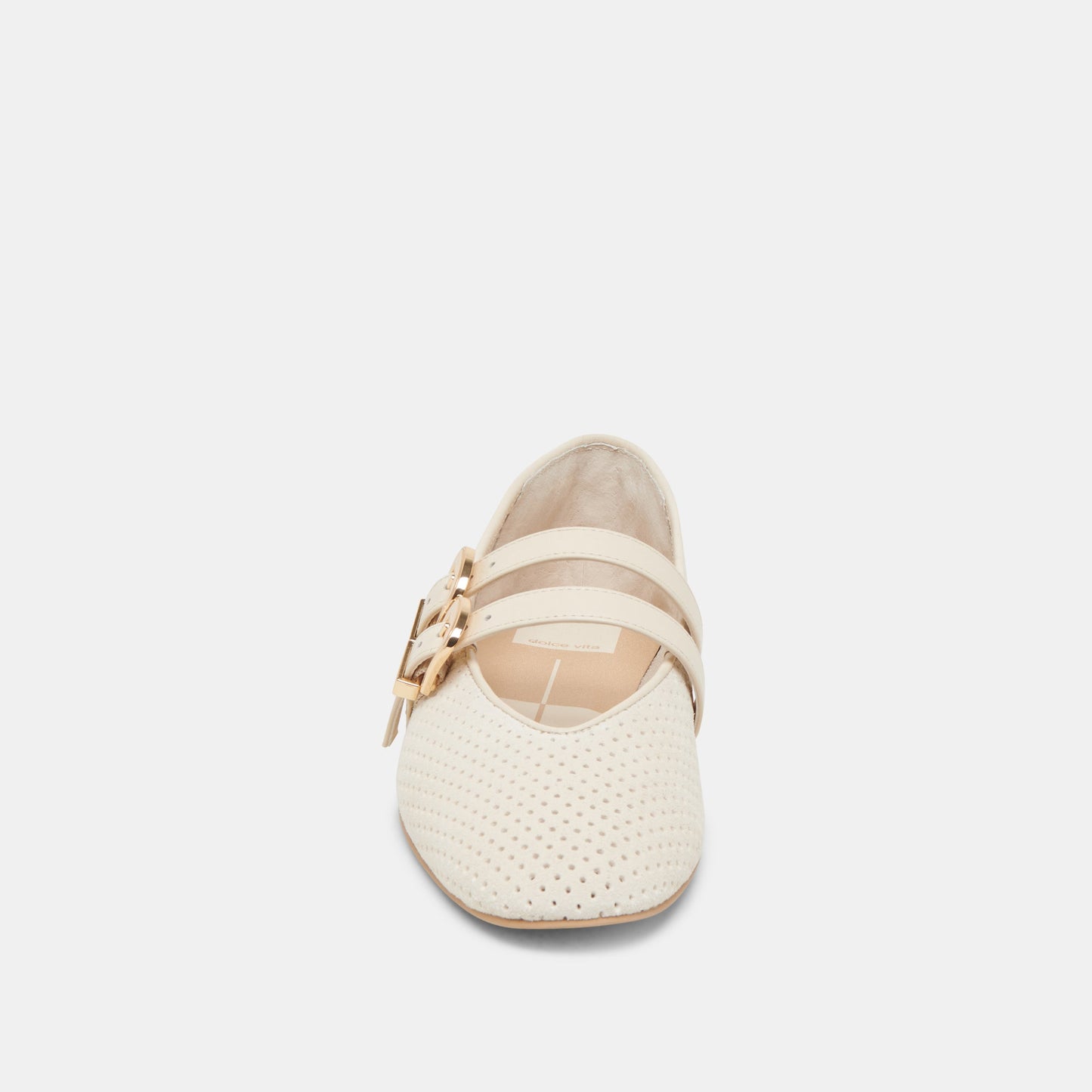 Baylee Wide Bone Perforated Suede Ballet Flats Dolce Vita For sale