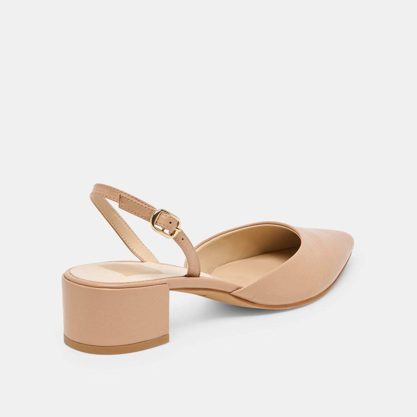 Carel Wide Lt Tan Crinkle Patent Leather Heels Dolce Vita us