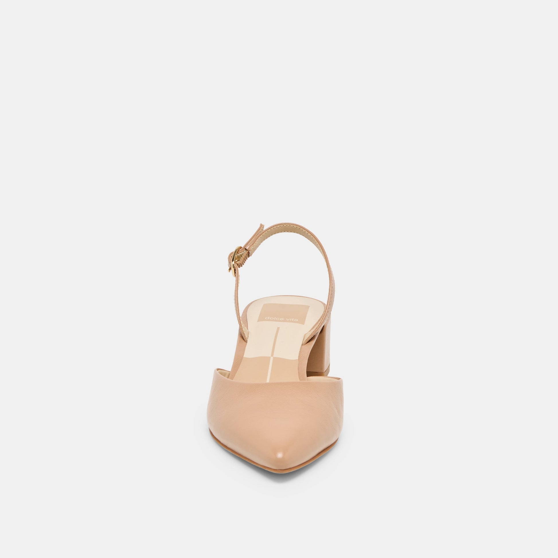 Carel Wide Lt Tan Crinkle Patent Leather Heels Dolce Vita us