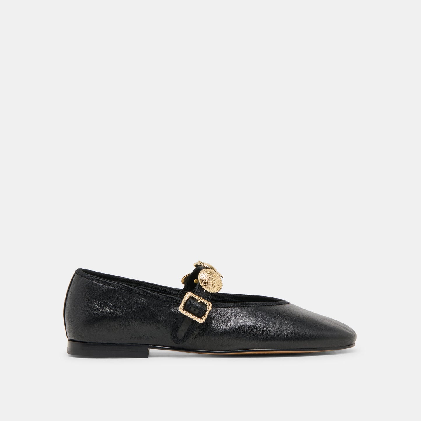 Relan Wide Black Leather Ballet Flats Dolce Vita On sale