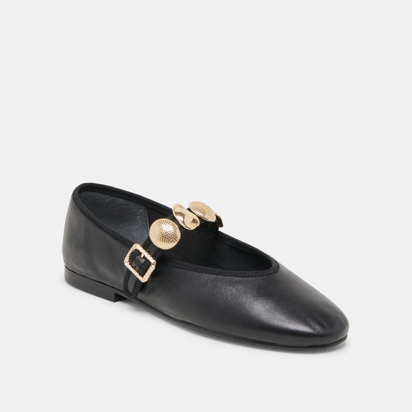 Relan Wide Black Leather Ballet Flats Dolce Vita On sale