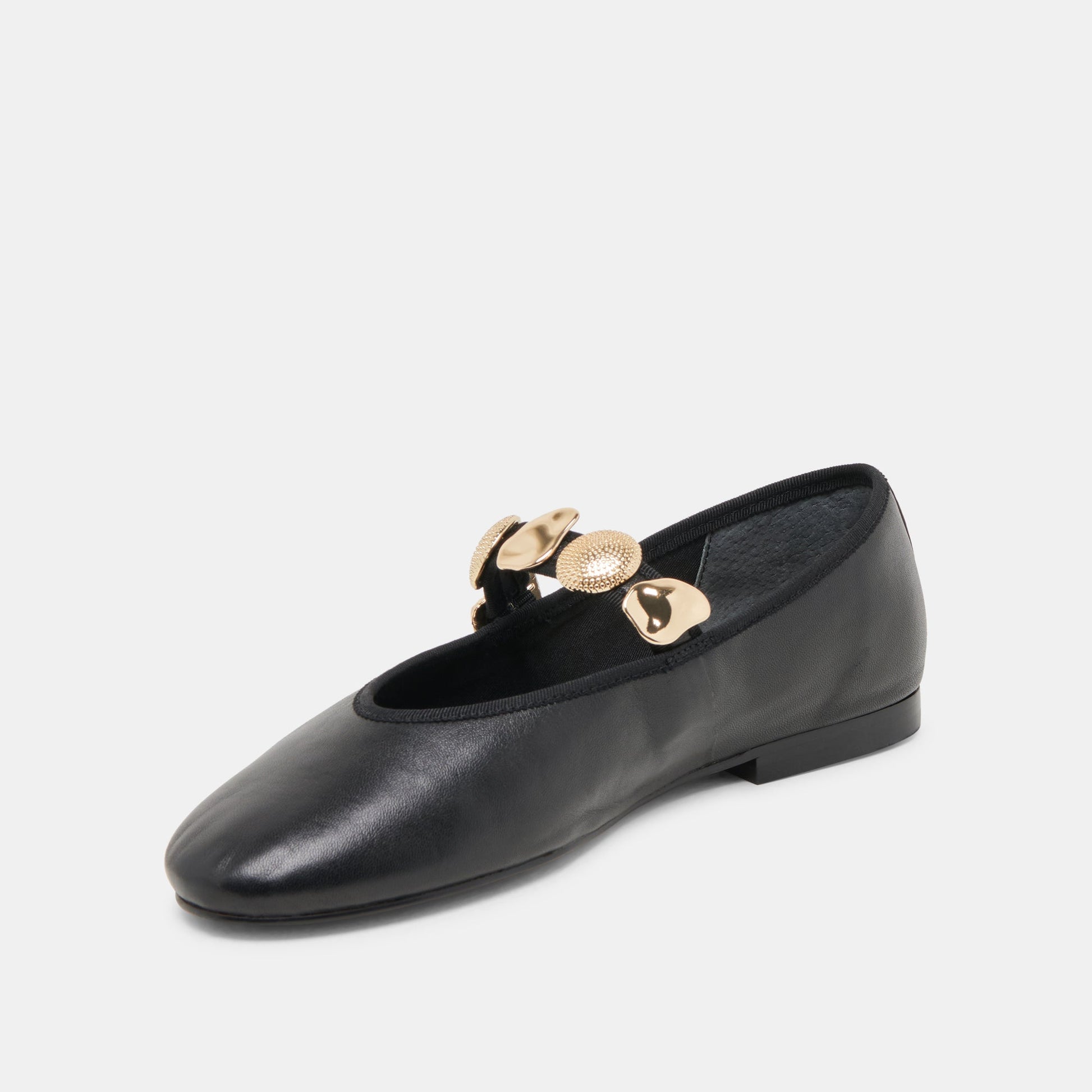 Relan Wide Black Leather Ballet Flats Dolce Vita On sale