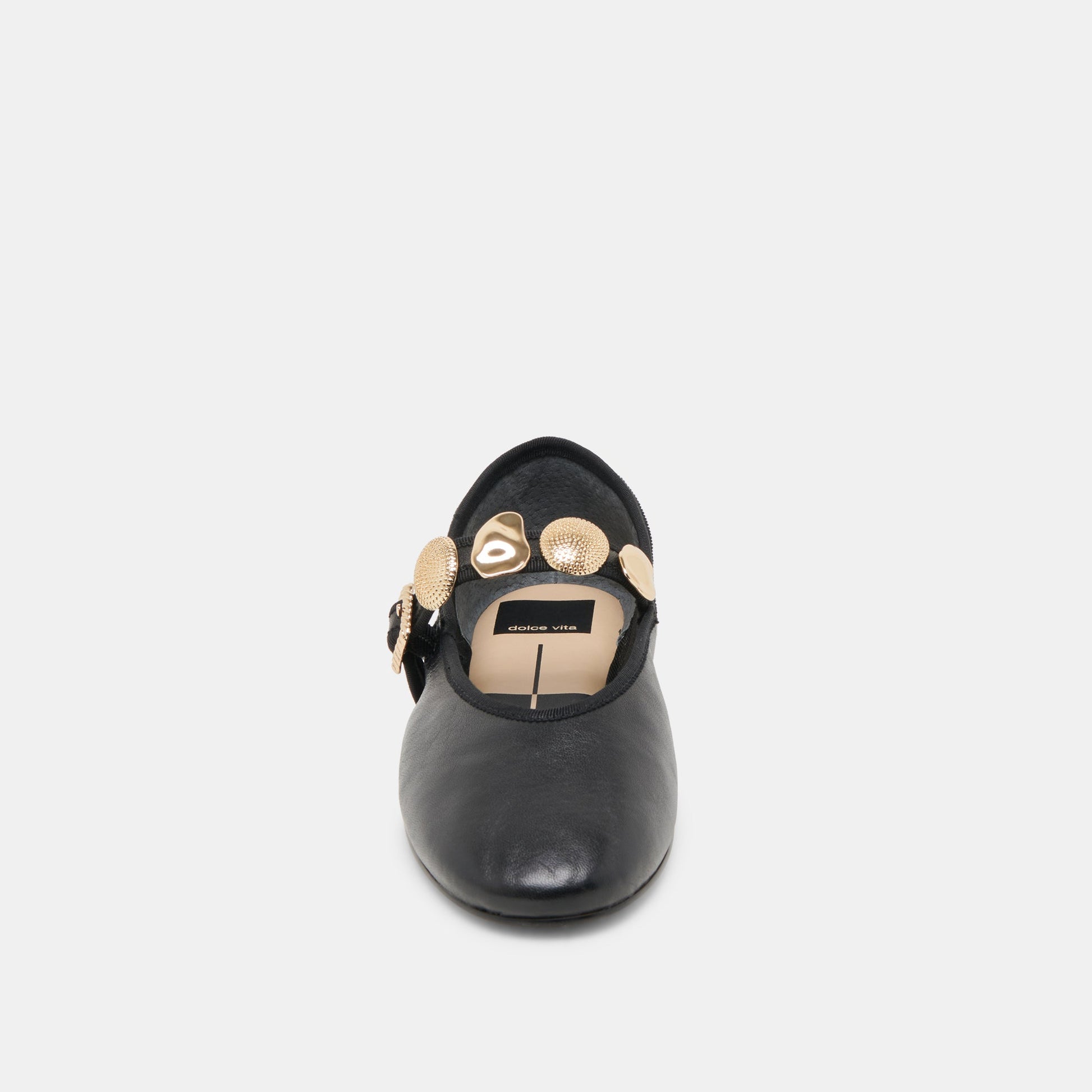 Relan Wide Black Leather Ballet Flats Dolce Vita On sale