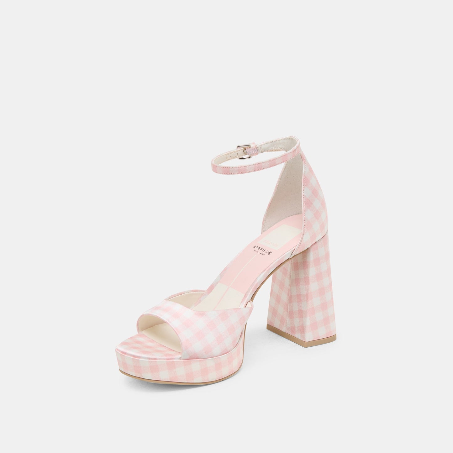 Pandro X Byrdie Golf Pink Plaid Gingham Wide Heels Dolce Vita On sale
