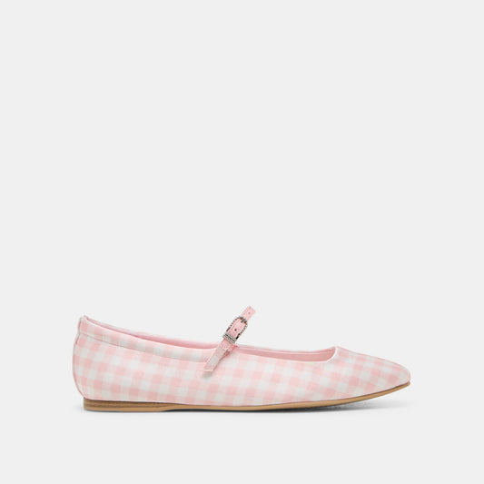 Reyes X Byrdie Golf Pink Plaid Gingham Wide Ballet Flats Dolce Vita Discount