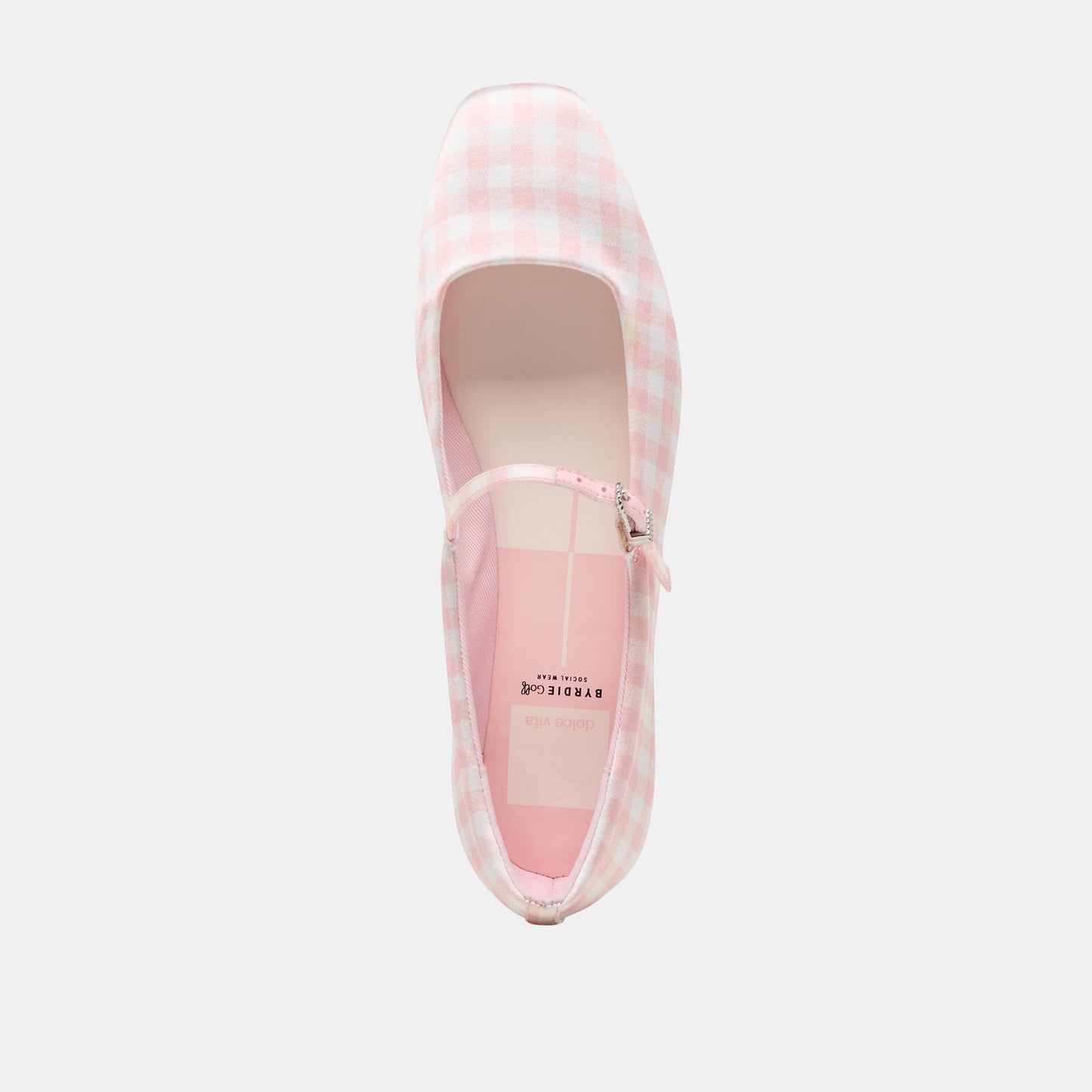 Reyes X Byrdie Golf Pink Plaid Gingham Wide Ballet Flats Dolce Vita Discount