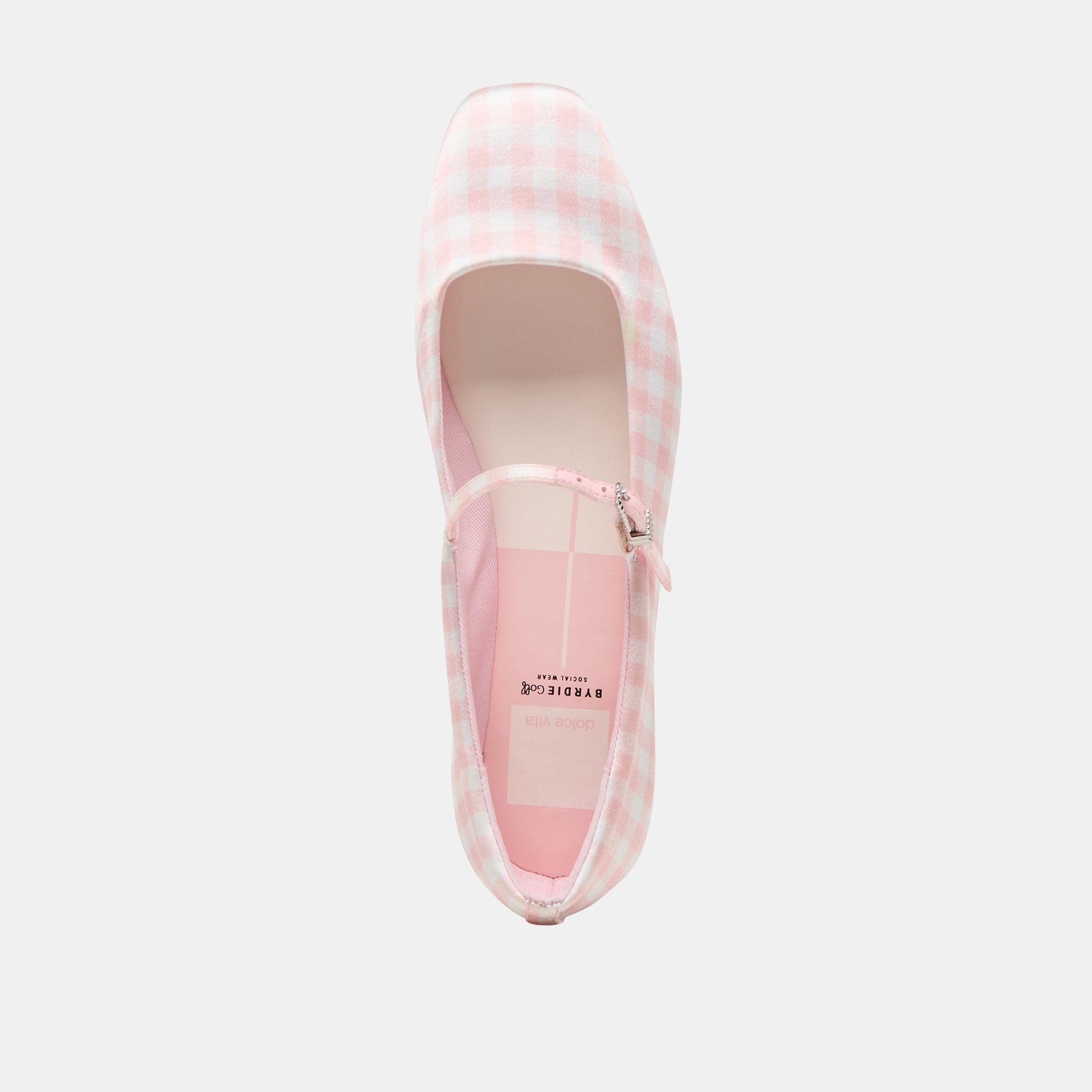 Reyes X Byrdie Golf Pink Plaid Gingham Wide Ballet Flats Dolce Vita Discount