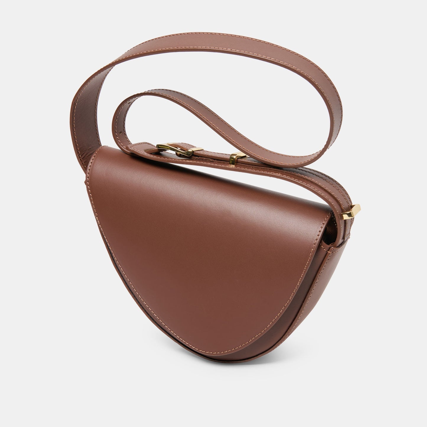 Sabine Brown Leather Shoulder Bag Dolce Vita On sale